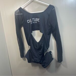 Black Long-Sleeved Cut-Out Jumpsuit